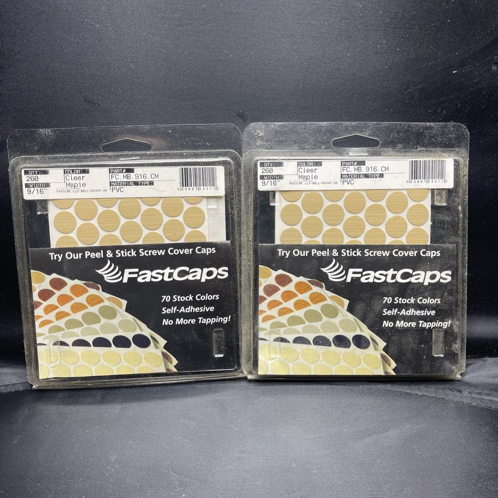 2 Packs FastCap FC.MB.916.CM Clear Maple Screw Cover Caps 9/16" 520 Qty